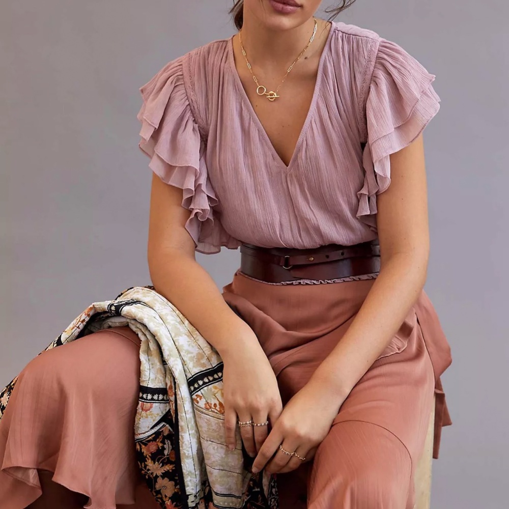 Smocked Ruffle Blouse Forever That Girl Anthropologie